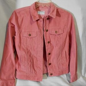 Old Navy Women's Coral Corduroy Jean Jacket